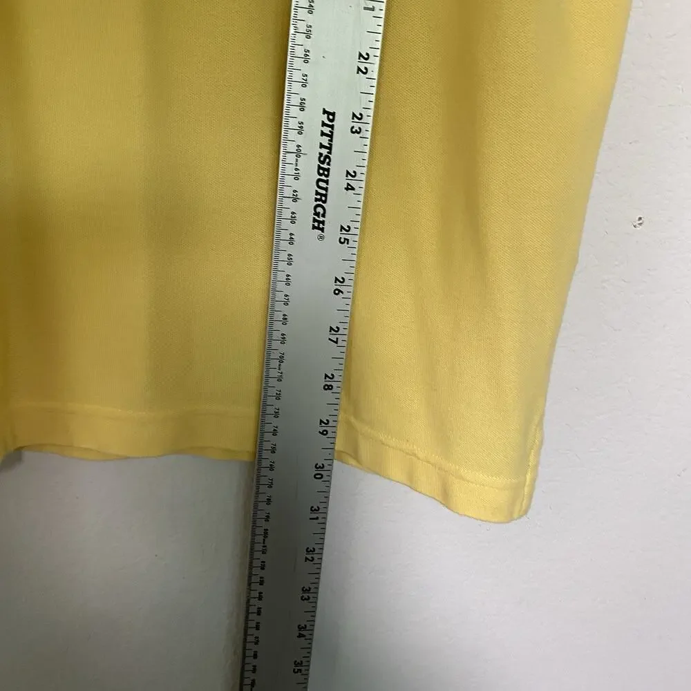 Club Room Mens 100% Pima Cotton Yellow Short Sleeve Polo Shirt Small Preppy Golf